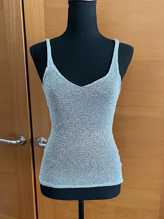Zara Tops - Zara Metallic Shimmer Strappy Top in Silver NWT